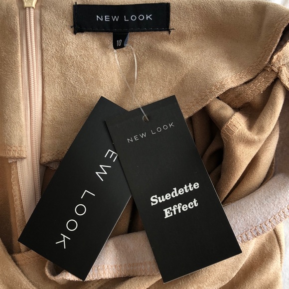 Tan Suede Dress with laser cut detailing - Picture 3 of 3